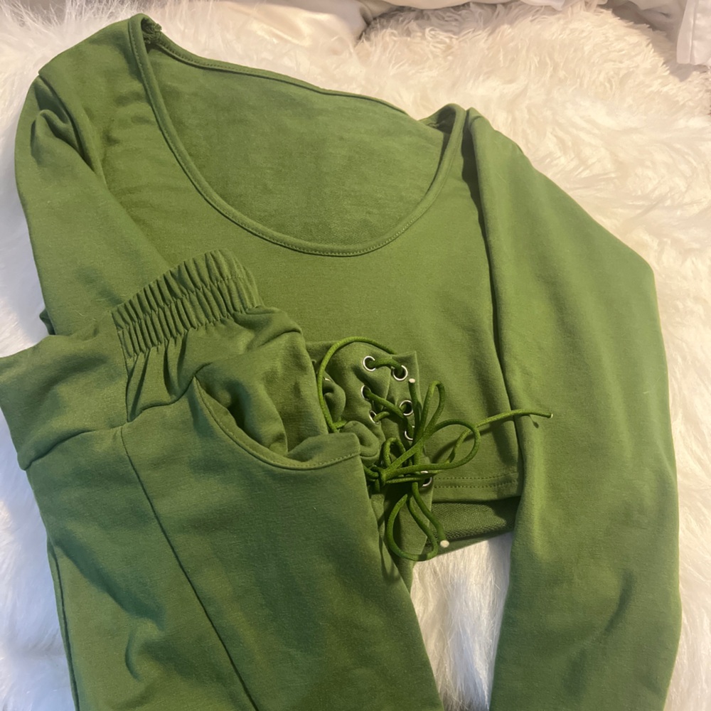 Two piece jogger set.